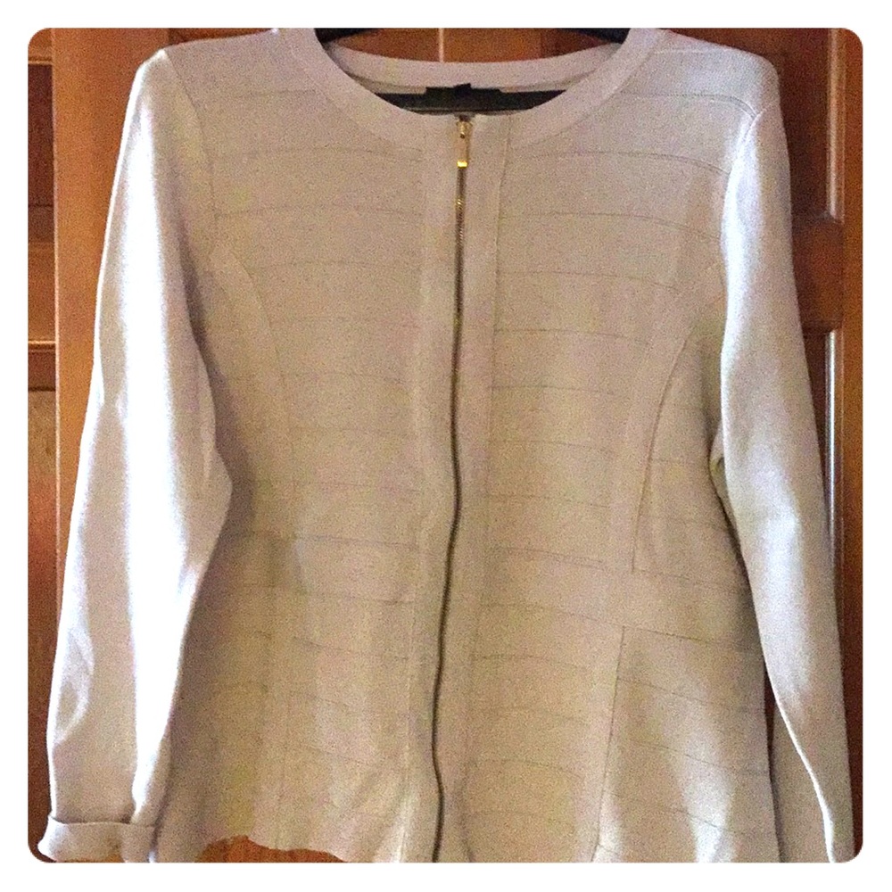 Lane Bryant Cream colored zip front cardigan